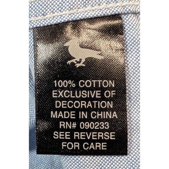 Modern Amusement Men’s M Anchor Print Button Down Shirt Blue Cotton Long Sleeve - Picture 5 of 11